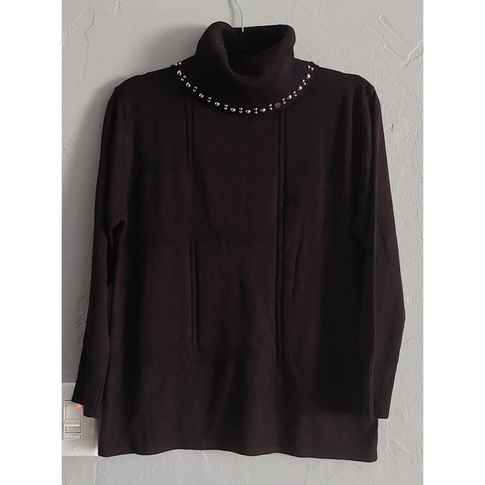Jenny Sweater Women's L,Acrylic,Spandex ,turtle neck,decorative Neck,19 Inch Of